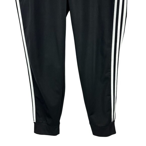 Adidas Mens Black Track Pants Size L 3 Stripe Design Elastic Waistband Regular - Picture 2 of 5